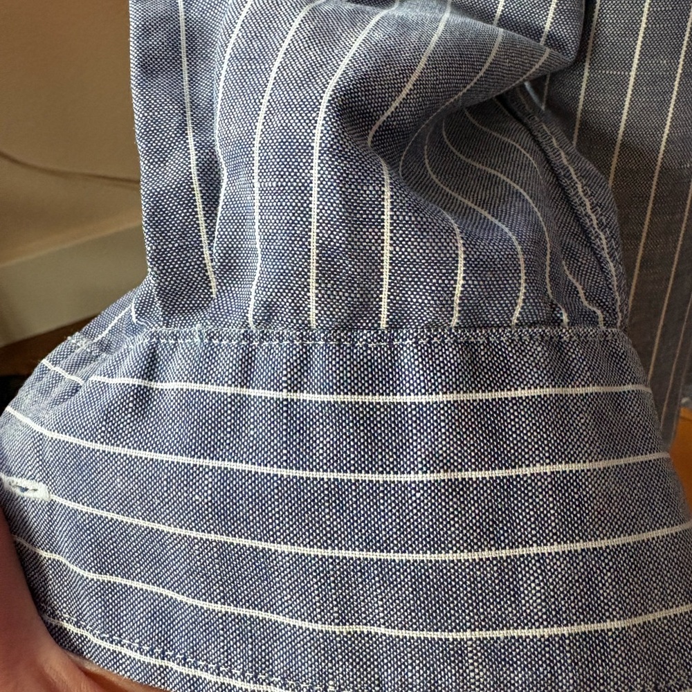 Frank & Eileen Relaxed Navy Striped Button Up Shirt - Picture 6 of 13